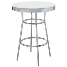 Load image into Gallery viewer, Theodore Round Bar Table Chrome and Glossy White image
