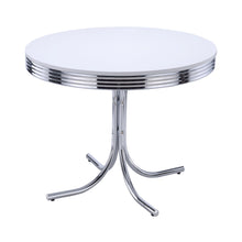 Load image into Gallery viewer, Retro Round Dining Table Glossy White and Chrome image
