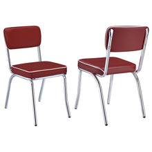 Load image into Gallery viewer, Retro Open Back Side Chairs Red and Chrome (Set of 2) image
