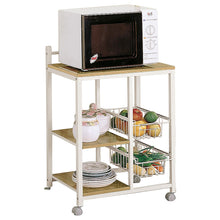 Load image into Gallery viewer, Kelvin 2-shelf Kitchen Cart Natural Brown and White image

