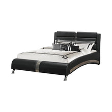 Load image into Gallery viewer, Jeremaine Queen Upholstered Bed Black image

