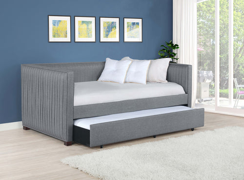 Brodie Upholstered Twin Daybed with Trundle Grey image