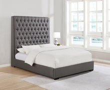 Load image into Gallery viewer, Camille Tall Tufted Eastern King Bed Grey image
