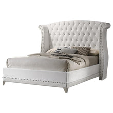 Load image into Gallery viewer, Barzini Eastern King Wingback Tufted Bed White image

