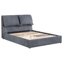 Load image into Gallery viewer, Laurel Upholstered Platform Bed with Pillow Headboard Charcoal Grey image

