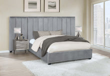 Load image into Gallery viewer, Arles Upholstered Bedroom Set Grey with Side Panels
