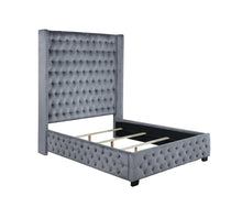 Load image into Gallery viewer, Rocori Eastern King Wingback Tufted Bed Grey image
