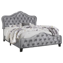 Load image into Gallery viewer, Bella California King Upholstered Tufted Panel Bed Grey image
