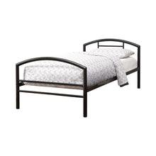 Load image into Gallery viewer, Baines Twin Metal Bed with Arched Headboard Black image
