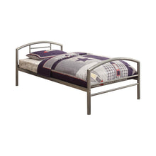 Load image into Gallery viewer, Baines Twin Metal Bed with Arched Headboard Silver image

