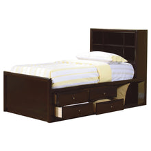 Load image into Gallery viewer, Phoenix Twin Bookcase Bed with Underbed Storage Cappuccino image

