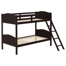 Load image into Gallery viewer, Arlo Twin Over Twin Bunk Bed with Ladder Espresso image
