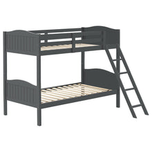 Load image into Gallery viewer, Arlo Twin Over Twin Bunk Bed with Ladder Grey image
