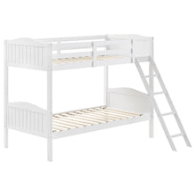 Load image into Gallery viewer, Arlo Twin Over Twin Bunk Bed with Ladder White image
