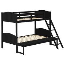 Load image into Gallery viewer, Arlo Twin Over Full Bunk Bed with Ladder Black image
