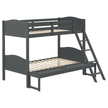 Load image into Gallery viewer, Arlo Twin Over Full Bunk Bed with Ladder Grey image
