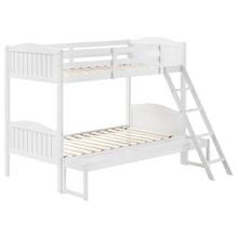 Load image into Gallery viewer, Arlo Twin Over Full Bunk Bed with Ladder White image
