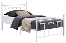 Load image into Gallery viewer, Canon Full Metal Slatted Headboard Platform Bed - White image

