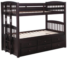 Load image into Gallery viewer, Kensington Twin Over Twin Bunk Bed with Trundle Cappuccino image
