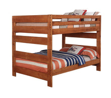 Load image into Gallery viewer, Wrangle Hill Full Over Full Bunk Bed Amber Wash image

