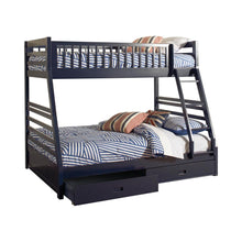 Load image into Gallery viewer, Ashton Twin Over Full 2-drawer Bunk Bed Navy Blue image
