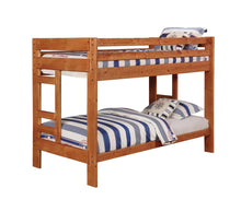 Load image into Gallery viewer, Wrangle Hill Twin Over Twin Bunk Bed Amber Wash image
