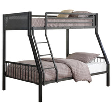 Load image into Gallery viewer, Meyers Twin Over Full Metal Bunk Bed Black and Gunmetal image
