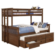 Load image into Gallery viewer, Atkin Twin Extra Long over Queen 3-drawer Bunk Bed Weathered Walnut image
