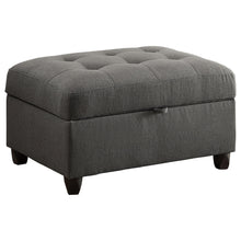 Load image into Gallery viewer, Stonenesse Tufted Storage Ottoman Grey image
