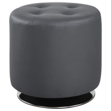 Load image into Gallery viewer, Bowman Round Upholstered Ottoman Grey image
