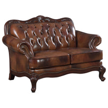 Load image into Gallery viewer, Victoria Tufted Back Loveseat Tri-tone and Brown image
