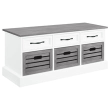 Load image into Gallery viewer, Alma 3-drawer Storage Bench White and Weathered Grey image
