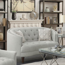 Load image into Gallery viewer, Avonlea Sloped Arm Upholstered Loveseat Trim Grey image
