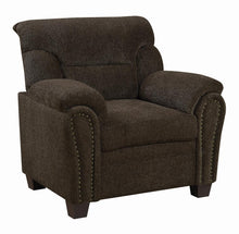 Load image into Gallery viewer, Clementine Upholstered Chair with Nailhead Trim Brown image

