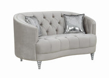 Load image into Gallery viewer, Avonlea Sloped Arm Tufted Loveseat Grey image
