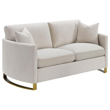 Load image into Gallery viewer, Corliss Upholstered Arched Arms Loveseat Beige image
