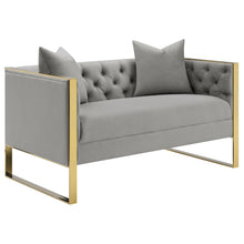Load image into Gallery viewer, Eastbrook Tufted Back Loveseat Grey image
