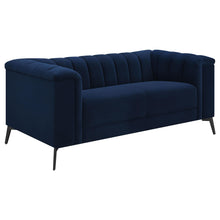 Load image into Gallery viewer, Chalet Tuxedo Arm Loveseat Blue image
