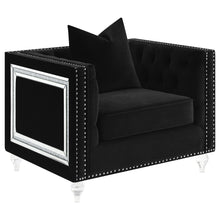 Load image into Gallery viewer, Delilah Upholstered Tufted Tuxedo Arm Chair Black image
