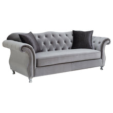 Load image into Gallery viewer, Frostine Button Tufted Sofa Silver image
