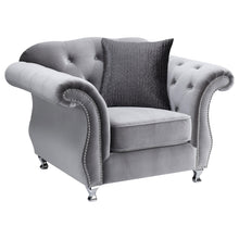 Load image into Gallery viewer, Frostine Button Tufted Chair Silver image

