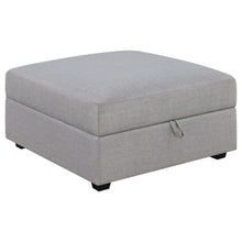 Load image into Gallery viewer, Cambria Upholstered Square Storage Ottoman Grey image

