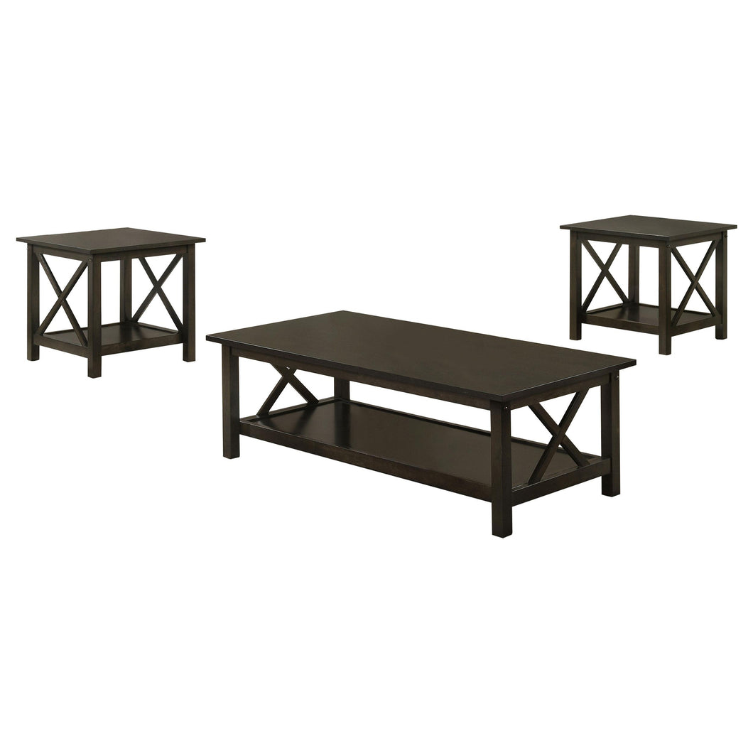 Rachelle 3-piece Occasional Table Set Deep Merlot