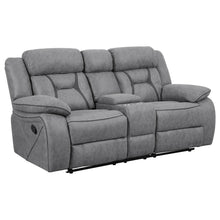 Load image into Gallery viewer, Higgins Pillow Top Arm Motion Loveseat with Console Grey image
