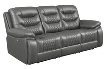 Load image into Gallery viewer, Flamenco Tufted Upholstered Power Sofa Charcoal image
