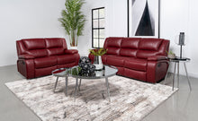 Load image into Gallery viewer, Camila Upholstered Reclining Sofa Set Red Faux Leather image
