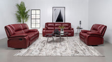 Load image into Gallery viewer, Camila Upholstered Reclining Sofa Set Red Faux Leather
