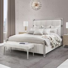 Load image into Gallery viewer, AICO Furniture Penthouse King Upholstered Platform Bed in Ash Gray
