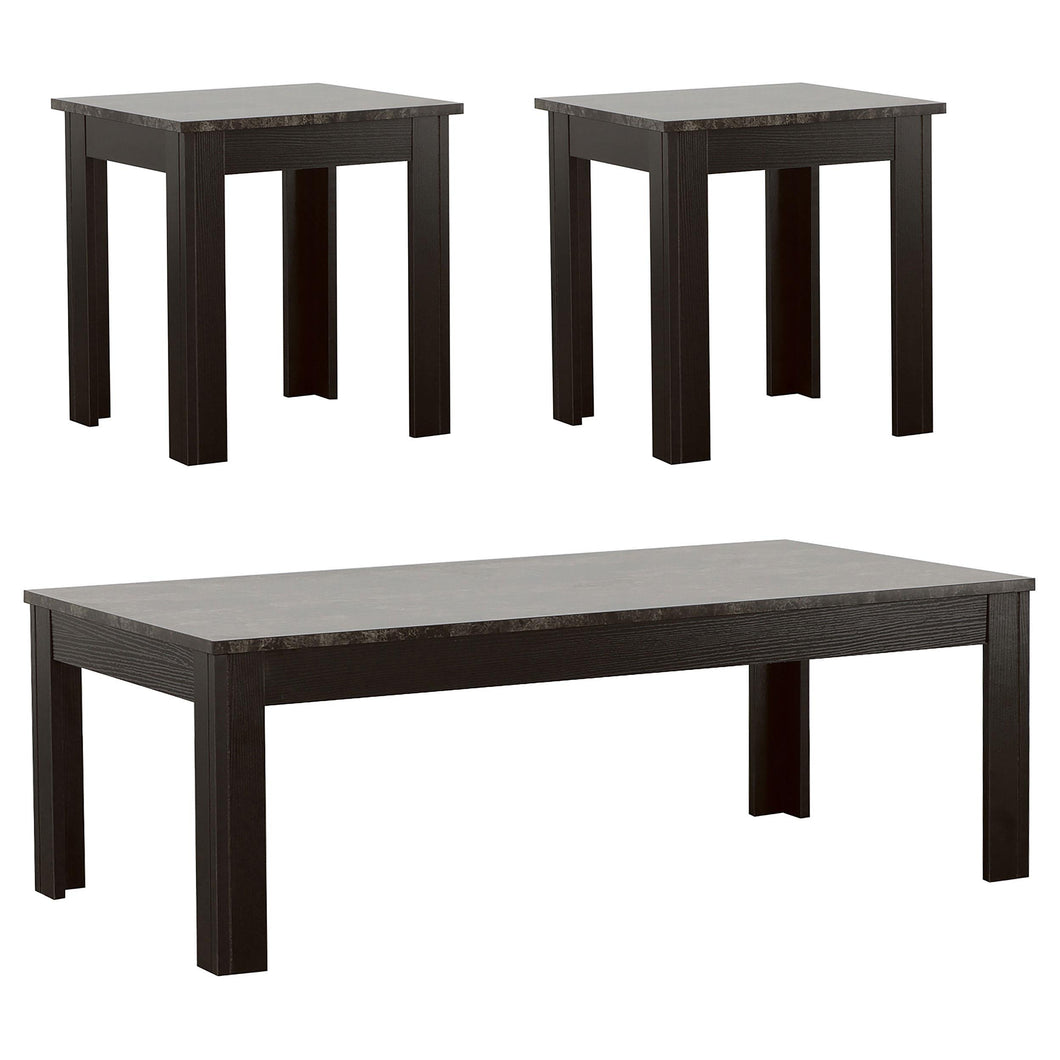 Rhodes 3-piece Faux-marble Top Occasional Table Set Black image