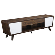 Load image into Gallery viewer, Alvin 2-drawer TV Console Dark Walnut and Glossy White image
